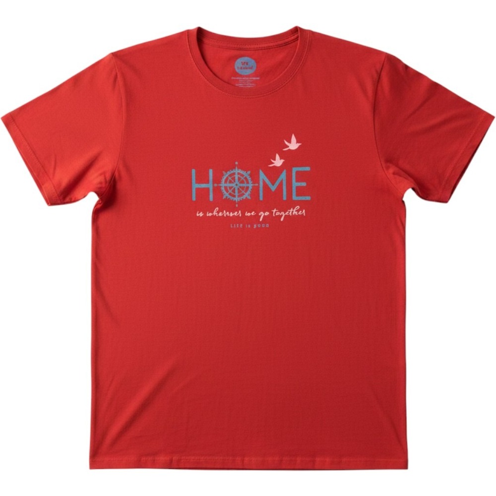 Life is Good Womens Crusher Tee XXL Red Home Compass Short Sleeve T-Shirt